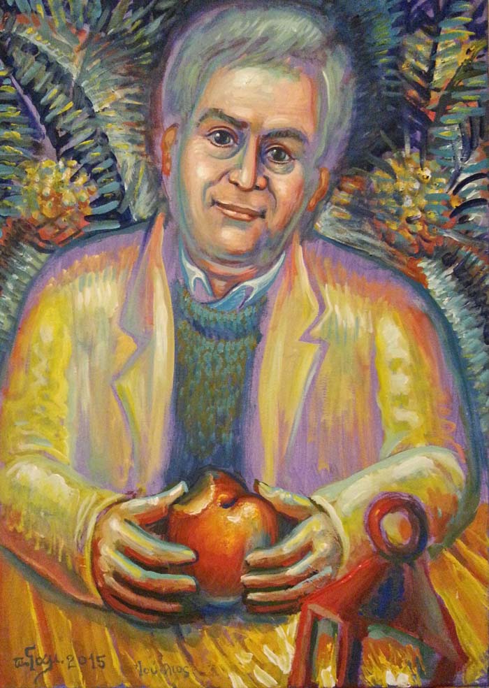 Προσωπογραφία Δ.Κ., 2015, ακρυλικά σε μουσαμά, 50*70