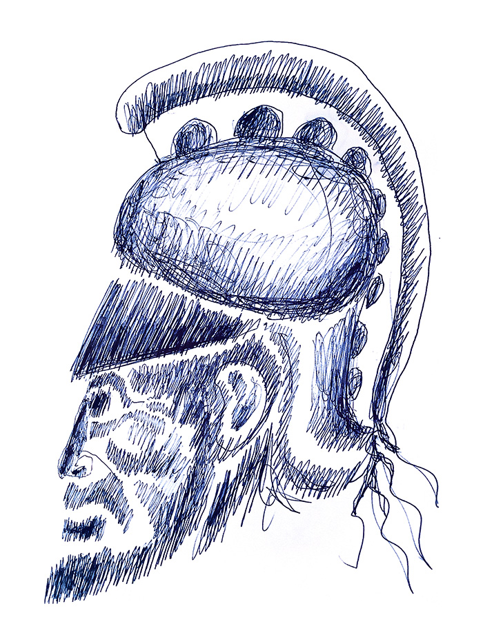 "Perhaps the Ancient One", drawing, Stamatis Skliris, 2026