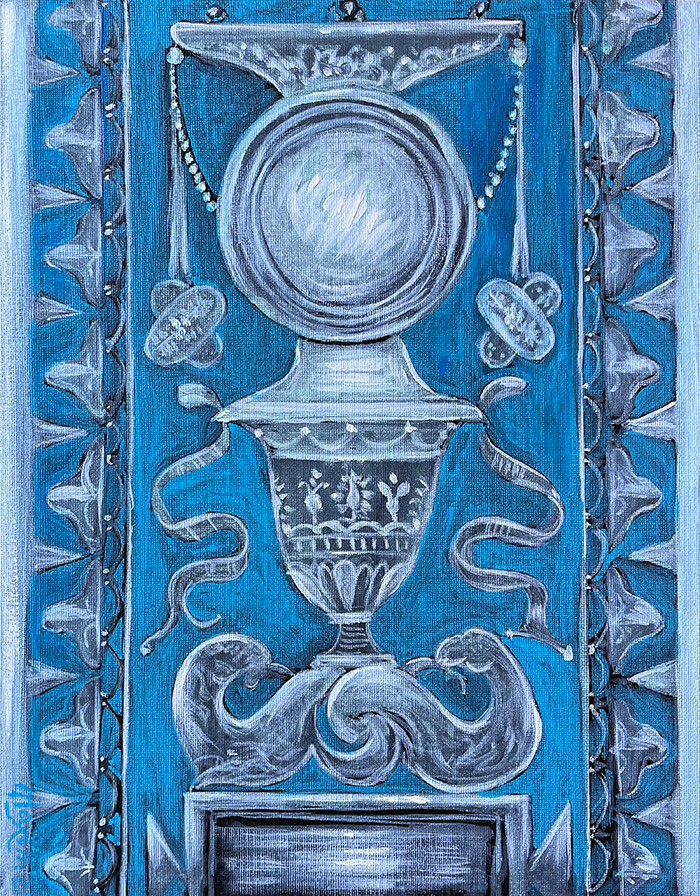 "Pittsburgh Downtown Plaque", acrylic on canvas, by Bishop Maxim, 2021