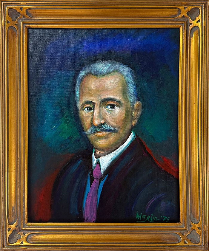 "Aleksa Šantić: A Soul of Homeland and Sevdah", acrylic on canvas panel, Bishop Maxim, 2025