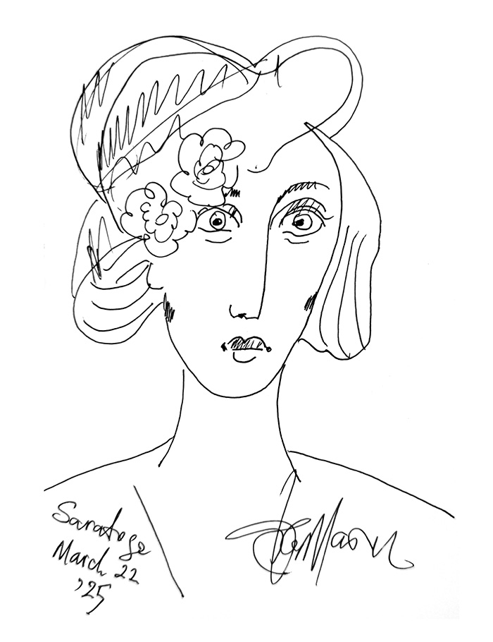 "Karolina's Stillness with a Question", drawing, Bishop Maxim, 2025