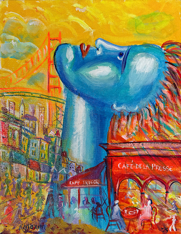 "Longing Beyond the Bay 2", acrylic on canvas, Bishop Maxim, 2025