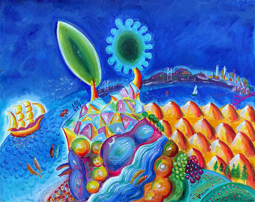 "Bay Area Vision", acrylic on canvas, Bishop Maxim, 2025